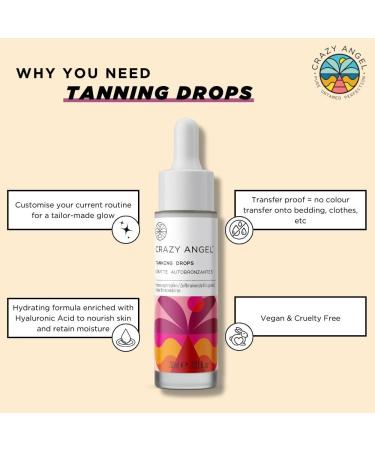 Crazy Angel Vegan Tanning Drops. Buildable Pigmented Tanning Drops for Moisturiser. Made in UK. 30ml. - Buy Online on GoSupps.com