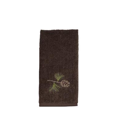 Avanti Linens - Fingertip Towel, Soft & Absorbent Cotton, Nature Inspired Bathroom Accessories (Pine Branch Collection) Mocha Fingertip Towel