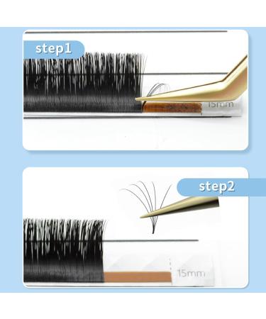 Volume Auto Fan False Eyelashes | Nanometer PBT Material | 12 Rows | Black for All Skill Levels | 0.03D | 0.3-0.6in Mix | Perfect for Beauty Salons - Buy Online on GoSupps.com