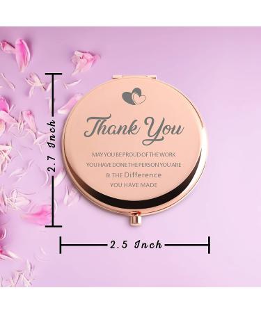 Rose Gold Compact Hand Mirror: Thank You Inspirational Gift for Coworkers - Ideal for Farewell, Retirement, Birthday, Christmas - Compact and Cute Design for Purse or Travel - Buy Online on GoSupps.com