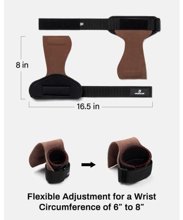VINSGUIR Padded Weight Lifting Straps with Wrist Support - Gym Hand Straps for Men and Women (Pair) Brown - Buy Online on GoSupps.com