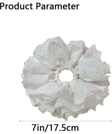 Dinghaole White Lace Scrunchies for Women - Large Hair Bands Soft Ties - Ponytail Holders for Thick Hair - Lolita Accessories for Girls - Bulk Scrunchie(white) - Buy Online on GoSupps.com