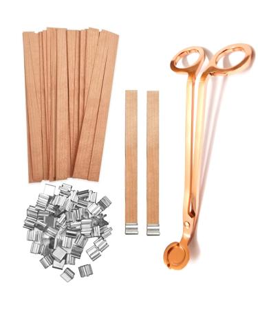 100pcs Wooden Candle Wicks, 5.1 X 0.5 Inch Candle Making Wicks with Candle  Wick Trimmer Naturally Smokeless Wooden Candle Wicks Candle Cores with Iron  Stand Candle Accessory Set for DIY Candle Making