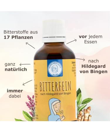 Bitterfein Herbal Bites | Hildegard von Bingen | 17 Plant Concentrate | 50ml for 30 Days | Pre-Meal Digestive Support - Buy Online on GoSupps.com