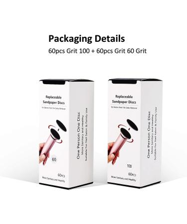 120pcs Replaceable Sandpaper Refill Discs for Electric Foot File - Dead Skin Removal (60 Rough 60 Grit & 60 Smooth 100 Grit) - Buy Online on GoSupps.com