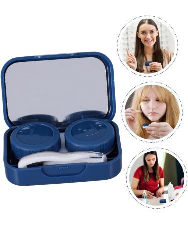 Homsfou 4th Care Box for Colored Contact Lenses - Eye Lens Container & Travel Case | Korean Art Design | 4pcs Blue 6.5x4.5x2cm - Ideal for International Shipping - Buy Online on GoSupps.com