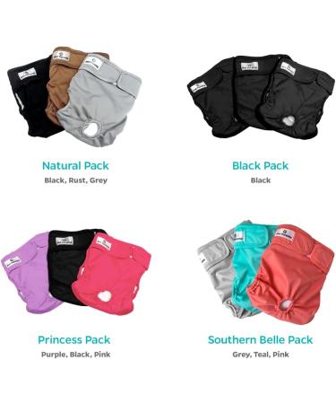 Washable Dog Diapers (3 Pack) for Large Dogs - Premium Durable Female Doggie Diapers - Buy Online on GoSupps.com