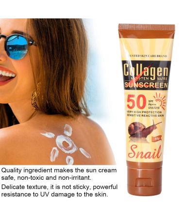 Whitening Moisturizing Facial Sunscreen - Non-Greasy UV Protection Cream with Collagen & Snail Extract (50g) - Durable & Clear | International Shipping - Buy Online on GoSupps.com