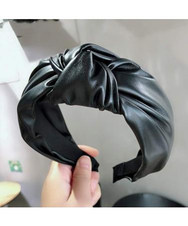 Pu Leather Girls Hairbands Middle Knotted Headbands Fashion Fur Headband Head Hoop Women Hair Accessories - Buy Online on GoSupps.com