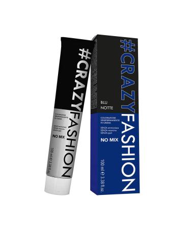 Crazy Fashion Semi-Permanent Hair Color Ammonia Resorcinol and PPD Free Semi-Permanent Cream Hair Color Lasts 6 to 8 Shampoos Midnight Blue Color 100 ml