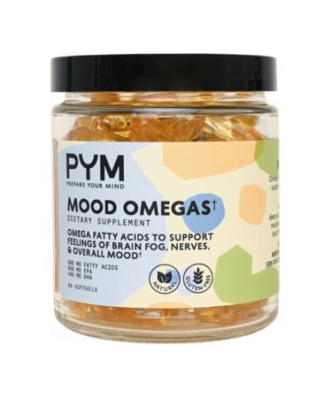 Omega-3 Supplement by PYM for Mood and Emotional Support (60 Count) | Omega-3 Fatty Acids DHA EPA & Vitamin E | Non-GMO Gluten-Free No Added Sugar 60 Count (Pack of 1)