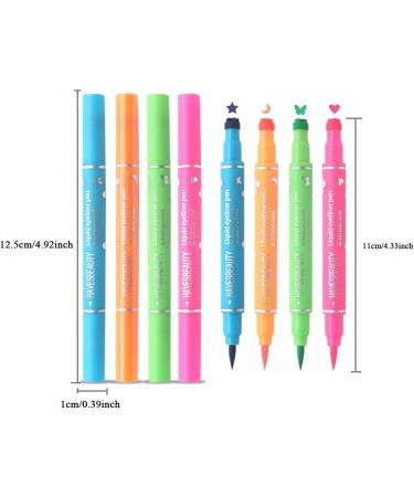  Generisch Set of 4 Makeup Eyeliner Pens - Makeup Stamp - Smudge-Resistant Makeup Pencil - With Star Moon Butterflies Hearts - For Parties - Buy Online on GoSupps.com