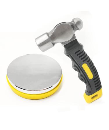 Steel Bench Block and Metal Stamping Hammer Kit  No-Rebound Metal Bench Block  Jewelry Stamping Hammer  Jewelry Metal Stamping Tools for Jewelry Making & Metal Stamping