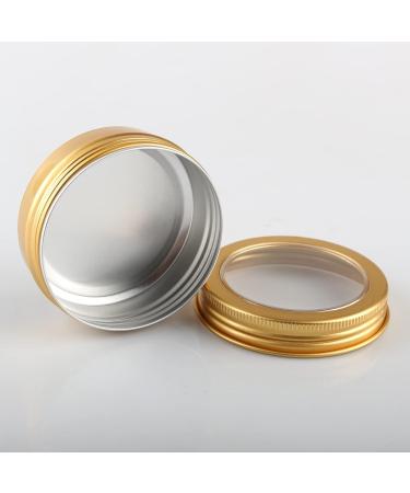 Zeoabsy 24 Pack 60ml Gold Aluminum Cans - Empty Round Cream Containers with Screw Cap & Viewing Window for DIY Ointments Candles Cosmetics & Shaving Soap - Buy Online on GoSupps.com