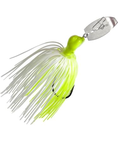 Reaction Tackle Tungsten Breaker Blade Jig Heads - 2 Pack for Bass Trout Walleye Fishing - Bladed Head, Chatter Sound, Vibrating Spinner Bait - 1/4 oz Chartreuse White - Buy Online on GoSupps.com
