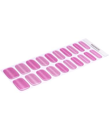 Semi Cured Gel Nail Strips - 20 Pcs Salon-Quality Manicure Set in Pink Purple | Long Lasting, Easy to Apply & Remove with Nail File & Cuticle Stick - Buy Online on GoSupps.com