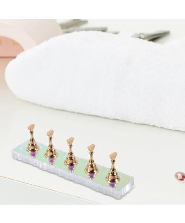 Beavorty 1 Set Acrylic Nail Display Stand Nail Practice Holder Magnetic Nail Practice Stand Fingernail Diy Nail Stand for False Nail Manicure Tool Salon Use Golden - Buy Online on GoSupps.com