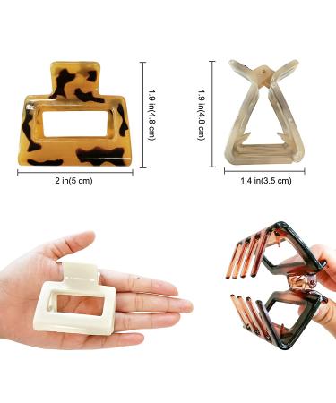 Large Hair Clips Claw Clips Set for Thick Hair - Lolalet 4.3 Inch Big Nonslip Banana Jaw Clip + 4 Small Square Hair Clamps - Women/Girls Thin Fine Long Curly Hair - 8 Colors - Buy Online on GoSupps.com