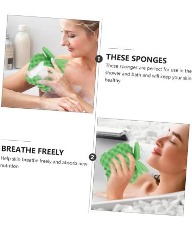 Hemoton 2pcs Infant Bath Sponge Set for Kids | Baby Bath Loofah Scrubber with Cartoon Design | Face Wash and Oil Absorbing Sponge | Faucet Net Included - Buy Online on GoSupps.com