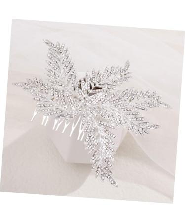 MAGICLULU Bridal Comb Girl Accessories Rhinestone Barrettes Hair Decor Bride Hair Accessory Floral Hair Accessories Bride Insert Comb Combs Hair Comb for Women Leaf Miss Wig Alloy - Buy Online on GoSupps.com