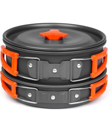 Bisgear Camping Cookware Mess Kit - Backpacking Pots and Pans Set with Cups, Plates, Flatware - Blue Camping Cooking Accessories - Buy Online on GoSupps.com