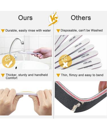 12pcs Professional Emery Board Nail Files for Natural & Acrylic Nails - Fine Grit Manicure Tools (100/180 Grit) - Buy Online on GoSupps.com