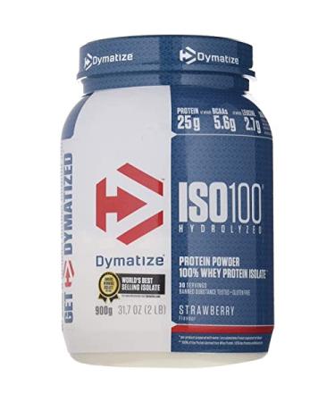 Dymatize ISO 100 Strawberry 900g - Whey Protein Hydrolysate + Isolate Powder