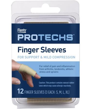 Flents Finger Sleeves - Pain Relief for Arthritis, Inflammation, Tendonitis | Support & Compression Wrap - 12 Count - Buy Online on GoSupps.com