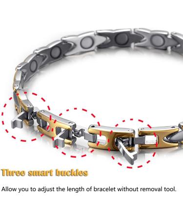 HZX Lady Titanium Magnetic Therapy Bracelet Pain Relief for Arthritis and Carpal Tunnel Improve The Body s Physiological Magnetic Field Eliminate Fatigue - Buy Online on GoSupps.com