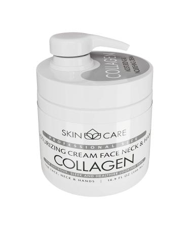 Skin Care 3-in-1 Collagen Moisturizing Cream for Face Neck and Hands for All Skin Types - Delicate and Easily Absorbed Daily Cream - 16.9 fl. oz.