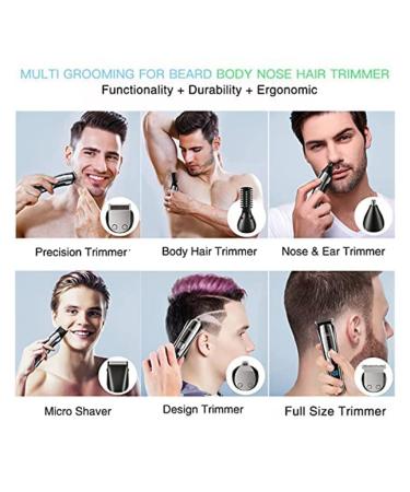 Buy Men's Cordless Beard Trimmer - Waterproof Hair Clipper & Shaver with LED Display | USB Rechargeable Perfect for Body Nose & Ear Trimming - International Shipping Available - Buy Online on GoSupps.com