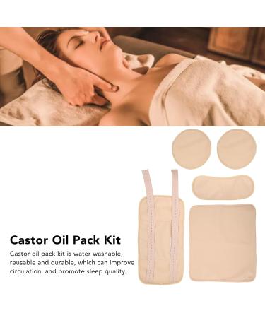 Castor Oil Pack Set - Skin-Friendly Waterproof Body Wrap (Khaki) for Pain Relief & Wellness | International Shipping - Buy Online on GoSupps.com