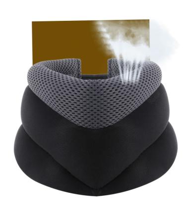 FOMIYES Cervical Support Brace Guard Three Layers Apparatus Three Layers Support Magnet Grey Medium