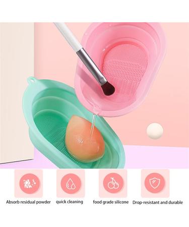 kawehiop Silicone Makeup Brush Cleaning Mat Folding Washing Pad Small Eyeliner Applicators Wash Scrubber Daily Gifts Accessories Pink - Buy Online on GoSupps.com