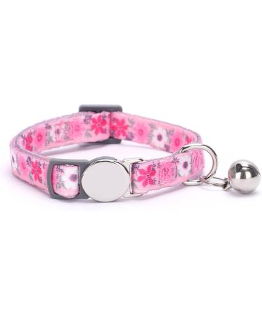 Personalized Moonpet Cat Necklace - Custom Name & Phone Number Safety Closure & Bell - Pink Flower Design - Buy Online on GoSupps.com