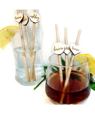 Custom Personalized Drinking Paper Straw Wedding Birthday Baptism Straws Bachelorette Bridal Shower Bridesmaid Straws Party Favors (100pcs) - Buy Online on GoSupps.com