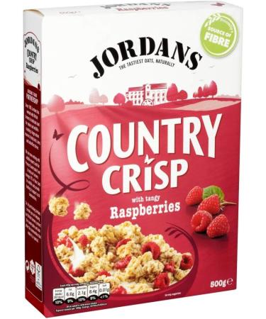 Jordans Country Crisp Raspberry | Breakfast Cereal | Vegetarian | 6 PACKS of 500 g & Granola Raisin and Almond | Breakfast Cereal | High Fibre | 4 PACKS of 750 g Raspberry + Granola Raisin and Almond - Buy Online on GoSupps.com