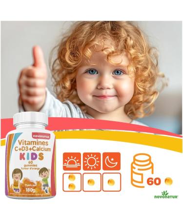 Gummies Vitamins Kids | Vitamin C + D + Calcium | Strengthens Immunity and Growth | Natural Defenses | Peaceful Sleep | Healthy Bone and Teeth | Delicious Orange Taste | Natural Multivitamins - Buy Online on GoSupps.com