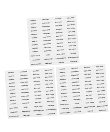 LALAFINA 60 Sheets Stickers Bottle Shampoo Tag Cosmetics Classification Label Travel Paper Skin Care Products As Shownx3pcs 12.00X4.00X0.20CMx3pcs