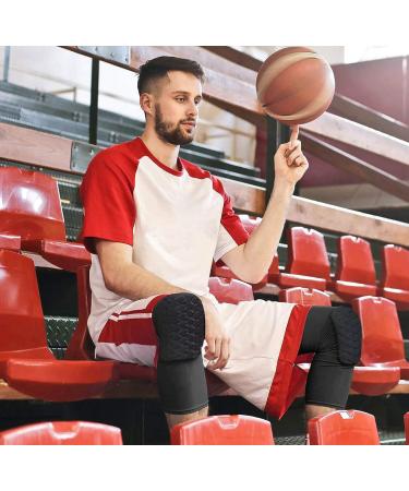 TUOY Men's Padded 3/4 Capri Compression Pants with Knee Pad | Medium Black | Ideal for Basketball, Football, Baseball - Buy Online on GoSupps.com