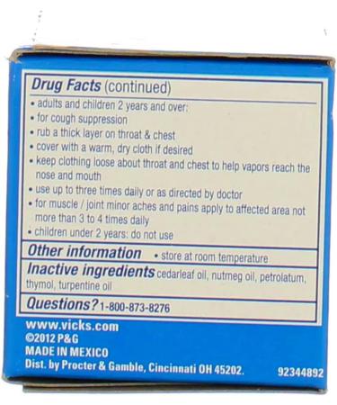 Vicks Vaporub Ointment 1.76 Oz by Vicks (Pack of 2) - Soothing Relief x2 - Buy Online on GoSupps.com