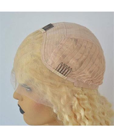 Blonde 13x4 Lace Front Wig Curly Transparent Brazilian Remy Real Hair for Black Women | 150% Density | 24 Inches - Buy Online on GoSupps.com