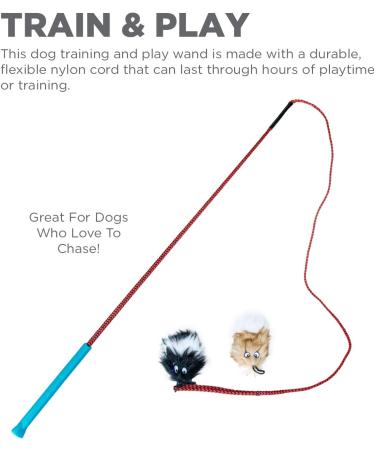 Outward Hound Blue Tail Teaser Wand - Interactive Dog Training Toy and Agility Kit - Buy Online on GoSupps.com