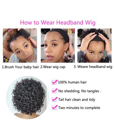 6 inch Pixie Cut Headband Wig for Black Women - Human Hair, 150% Density, Brazilian Virgin Hair - Non-Lace Glueless Wig with Free Headbands - Buy Online on GoSupps.com