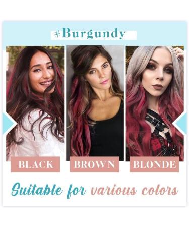 RUNATURE Colored Burgundy Tape in Hair Extensions 22 Inch 25g - Red Human Hair - Buy Online on GoSupps.com
