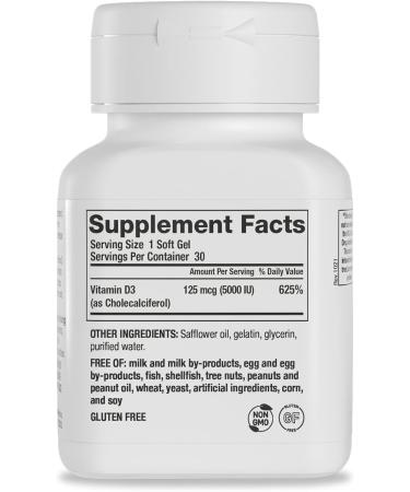 OmegaXL VitaminXL D3 5000 IU High Potency Daily Vitamin - Immune Support Supplement for Healthy Muscles & Bones - Non-GMO, Gluten-Free - 30 Softgels - Buy Online on GoSupps.com