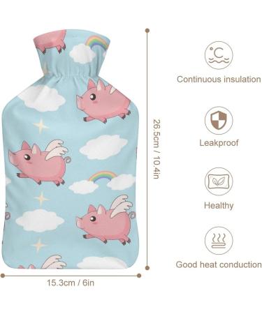 Flying Pig Hot Water Bottle with Plush Cover - Ideal Hand Warmer for Adults & Kids | 26.5x15.3cm | International Shipping - Buy Online on GoSupps.com