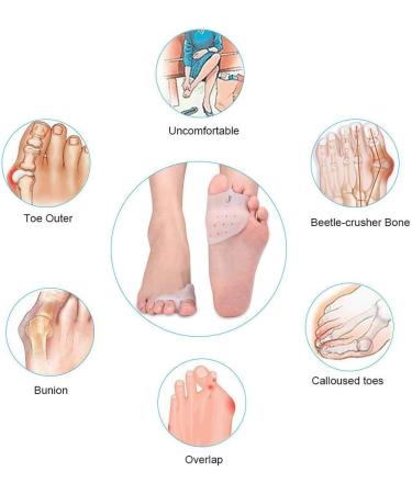 Toe Separator & Spacers for Bunion Relief - Silicone Hallux Valgus Corrector for Hammer & Crooked Toes - Buy Online on GoSupps.com