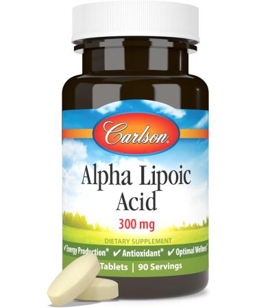 Carlson - Alpha Lipoic Acid 300 mg Promotes Energy Production 90 Tablets 90 Count (Pack of 1) - Buy Online on GoSupps.com