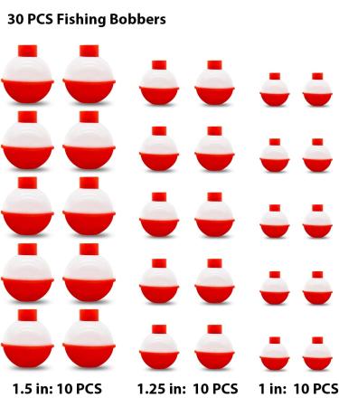 Fishing Bobbers 30 PCS Red & White - Premium Quality Floaters for Anglers - Buy Online on GoSupps.com